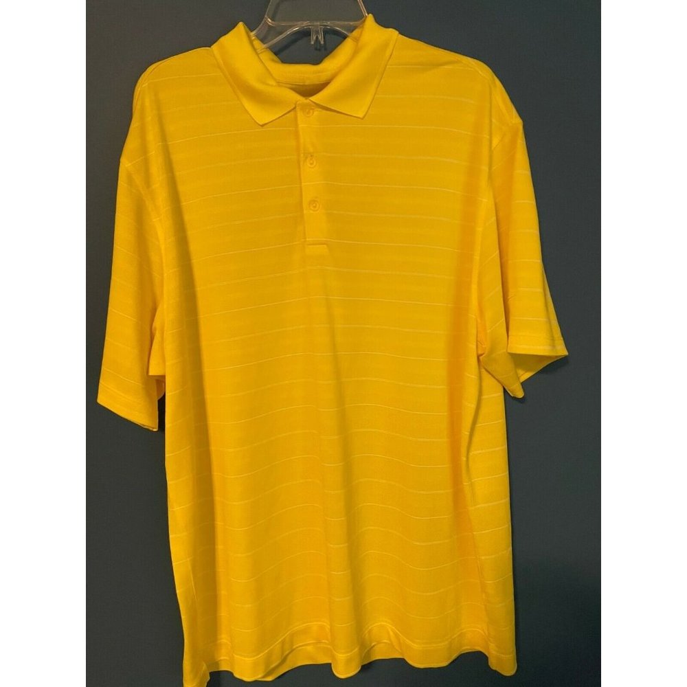 Nike Golf Dri Fit - Yellow/White Stripe Mens Polo - Size XL - Picture 1 of 2